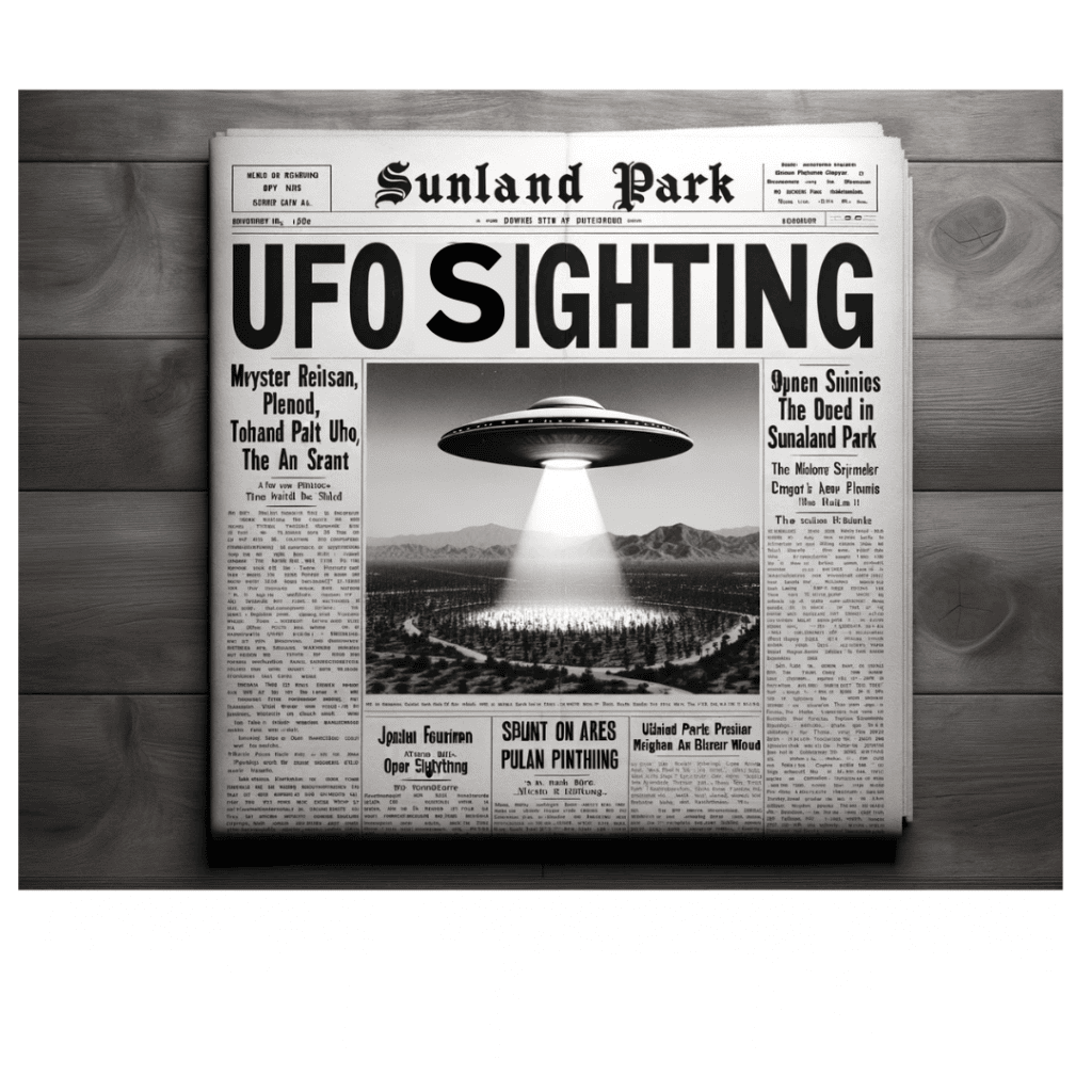 1960s newspaper cover - Sunland Park UFO