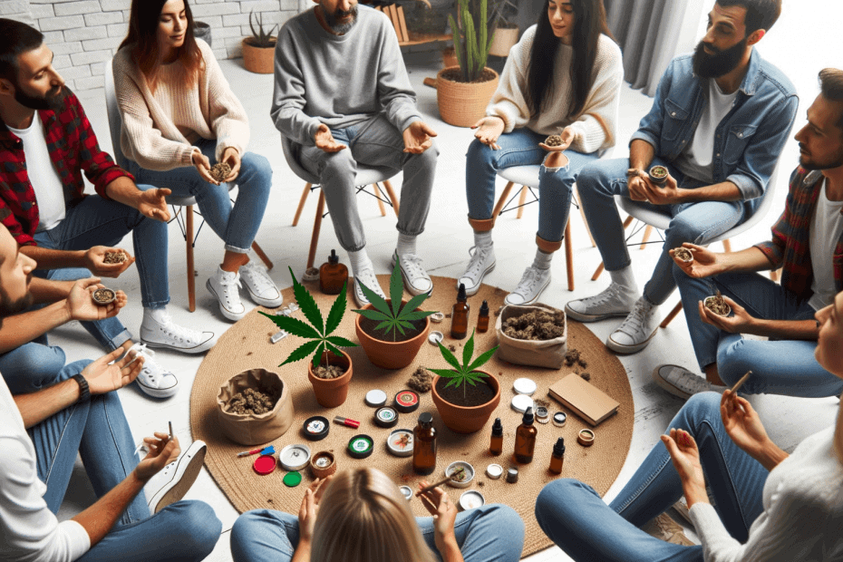 Diverse Group Discussing Cannabis Experiences