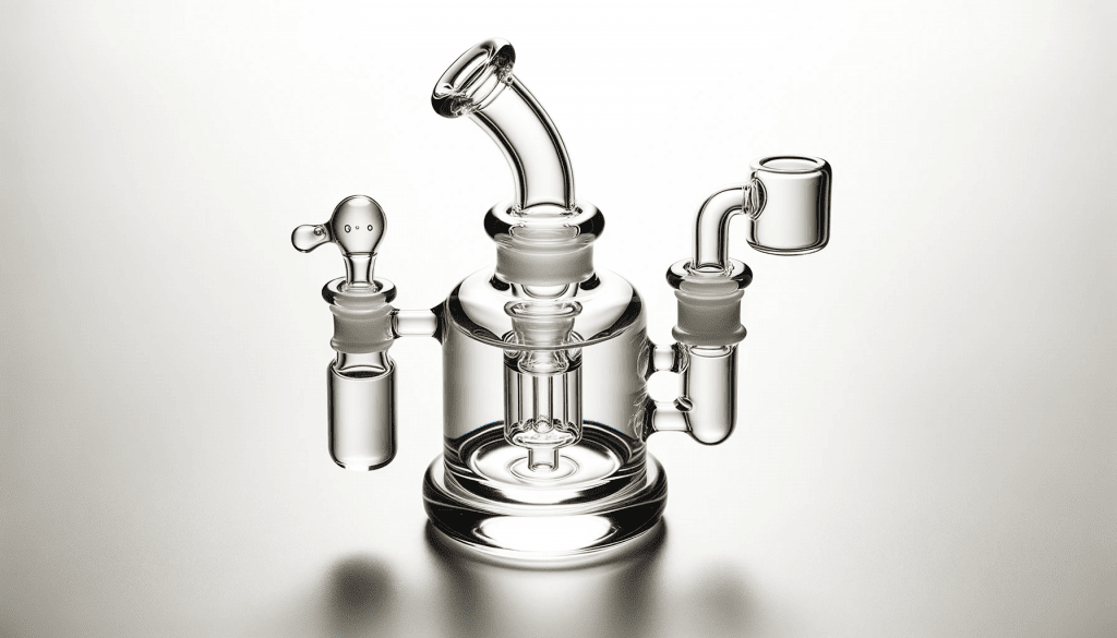  Clear Glass Dab Rig with Quartz Banger