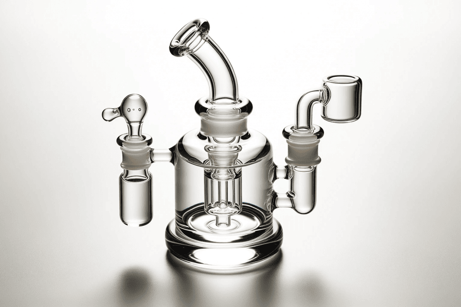 Clear Glass Dab Rig with Quartz Banger