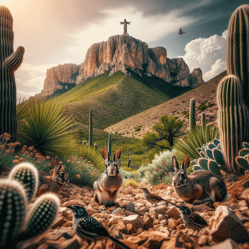 Biodiversity of Mount Cristo Rey with Christ Statue at Peak