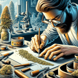 Artisan carefully crafting a Hash Hole pre-roll with precision.