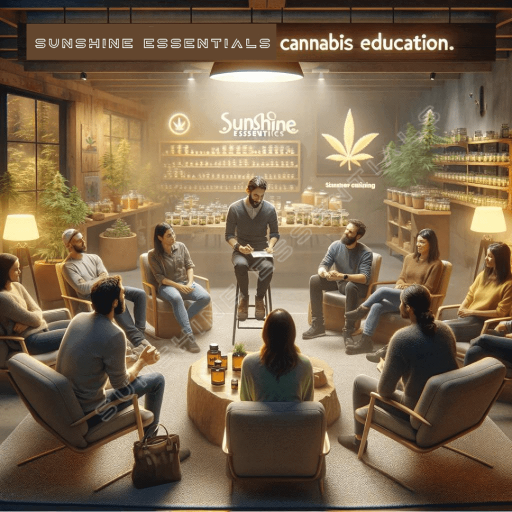 Evening cannabis education seminar at Sunshine Essentials