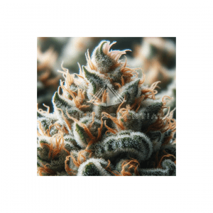 Detailed view of cannabis buds highlighting trichomes