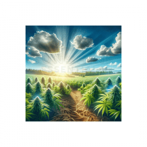 Sun-grown cannabis farm under the open sky