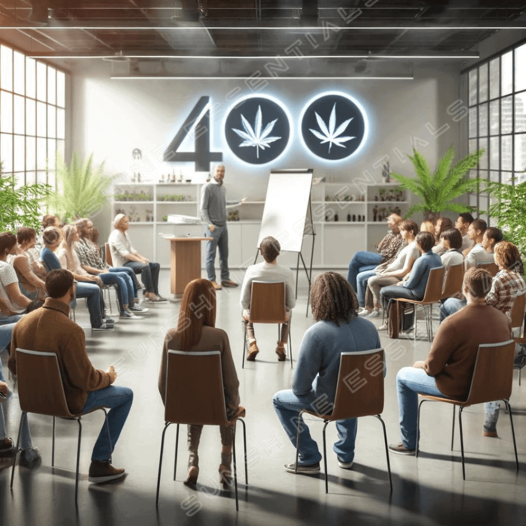 Educational seminar on cannabis laws at a community center